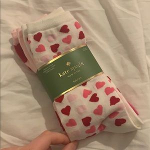 Kate Spade Hearts Valentine Socks Red Pink White
